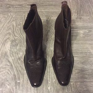 Ralph Lauren Leather Wing Tip Booties